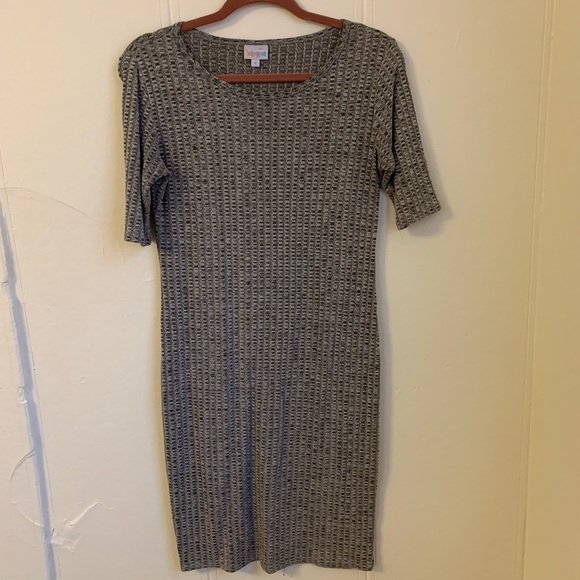 LuLaRoe Dresses & Skirts - Lularoe Gray Ribbed Sweater Dress Size Small